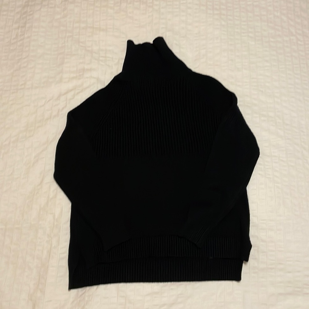 black turtleneck sweater